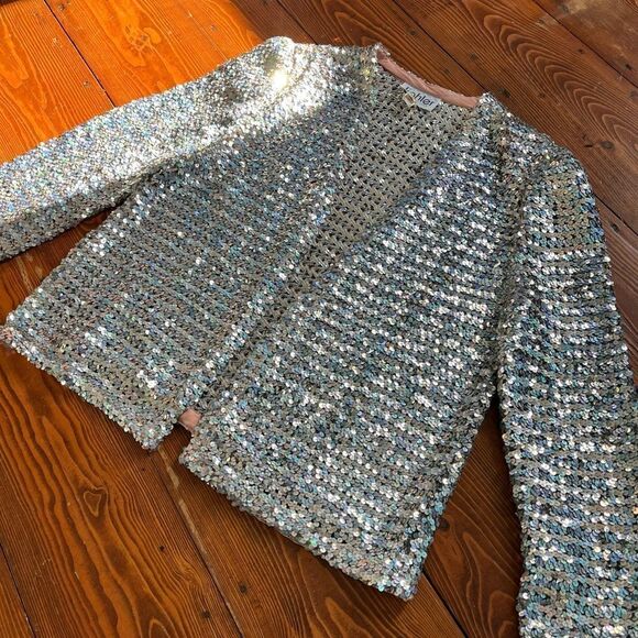 Vintage Sequins Silver 70’s Jacket - Picture 6 of 9